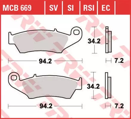 Тормозные колодки TRW MCB669SV для мотоциклов