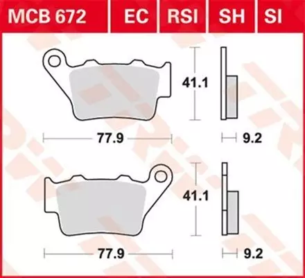 Тормозные колодки TRW MCB672SI для мотоциклов
