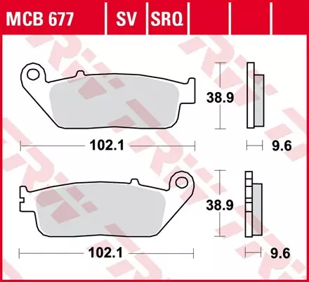 Тормозные колодки TRW MCB677SV для мотоциклов
