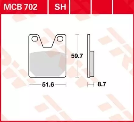 Тормозные колодки TRW MCB702SH для мотоциклов