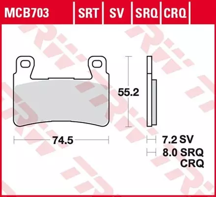 Тормозные колодки TRW MCB703SRQ для мотоциклов