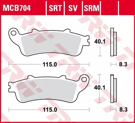 Тормозные колодки TRW MCB704SV для мотоциклов