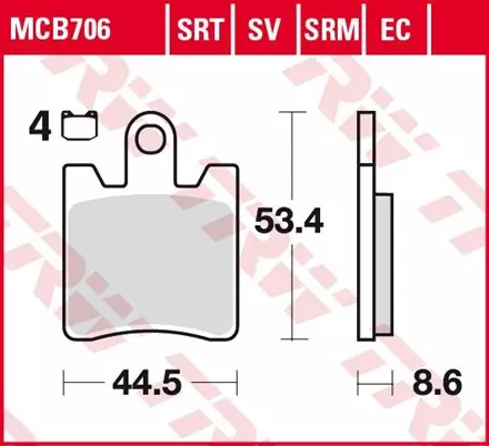 Тормозные колодки TRW MCB706 для мотоциклов