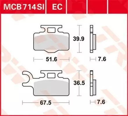 Тормозные колодки TRW MCB714SI для мотоциклов