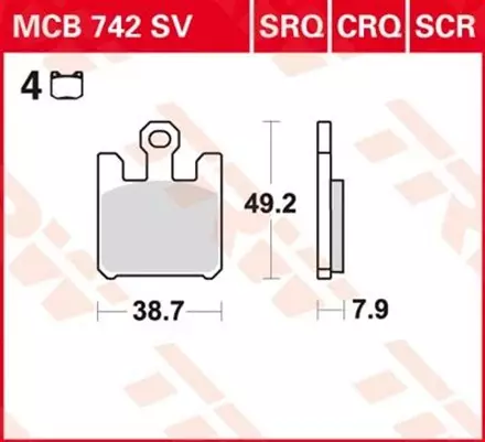 Тормозные колодки TRW MCB742SRQ для мотоциклов