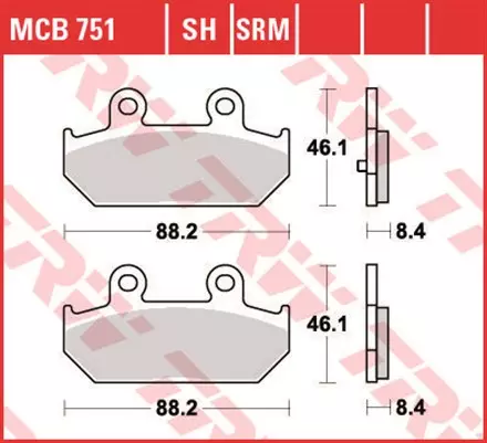 Тормозные колодки TRW MCB751 для мотоциклов