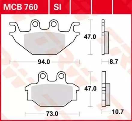 Тормозные колодки TRW MCB760 для мотоциклов