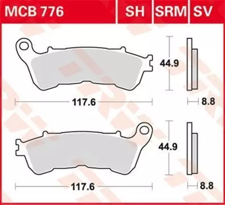 Тормозные колодки TRW MCB776SV для мотоциклов