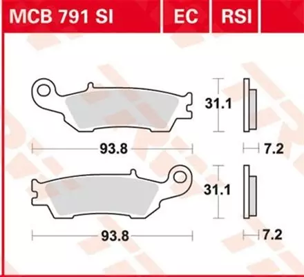 Тормозные колодки TRW MCB791SI для мотоциклов