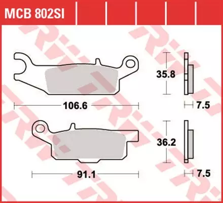 Тормозные колодки TRW MCB802SI для мотоциклов