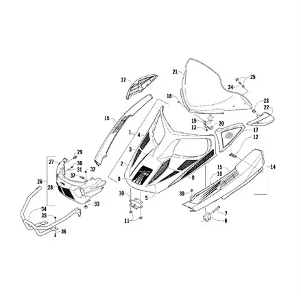 Наклейка капота левая Arctic Cat Z1 XT, 570 XT 09+  8611-539