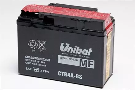 Аккумулятор UNIBAT YTR4A-BS для мотоциклов