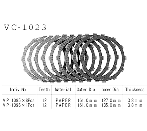 Фрикционные диски сцепления Vesrah VC1023 для мотоциклов