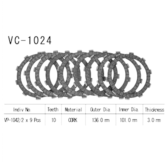 Фрикционные диски сцепления Vesrah VC1024 для мотоциклов