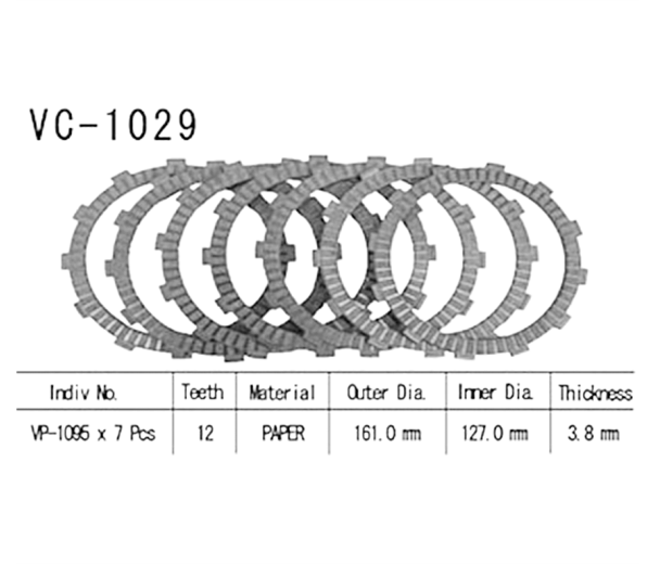 Фрикционные диски сцепления Vesrah VC1029 для мотоциклов