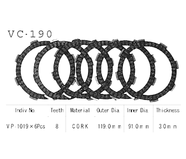 Фрикционные диски сцепления Vesrah VC190 для мотоциклов