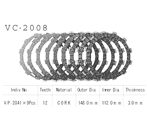 Фрикционные диски сцепления Vesrah VC2008 для мотоциклов