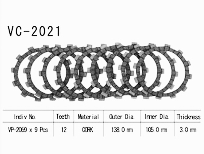 Фрикционные диски сцепления Vesrah VC2021 для мотоциклов