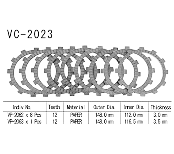 Фрикционные диски сцепления Vesrah VC2023 для мотоциклов