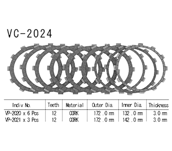 Фрикционные диски сцепления Vesrah VC2024 для мотоциклов