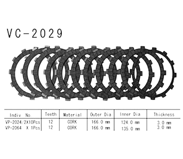Фрикционные диски сцепления Vesrah VC2029 для мотоциклов