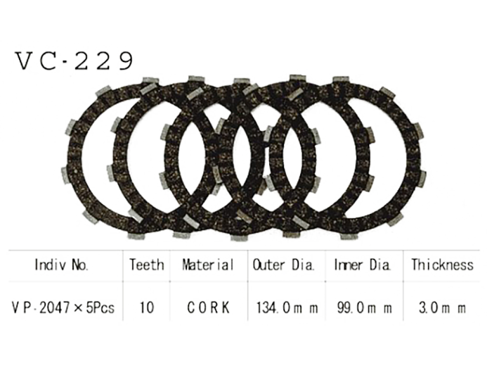 Фрикционные диски сцепления Vesrah VC229 для мотоциклов