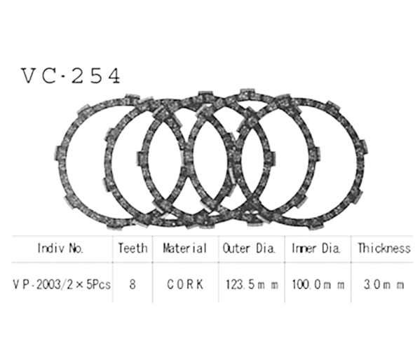 Фрикционные диски сцепления Vesrah VC254 для мотоциклов