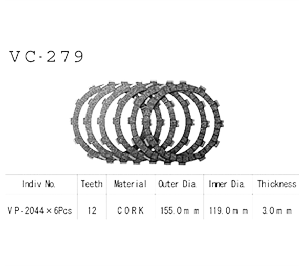 Фрикционные диски сцепления Vesrah VC279 для мотоциклов