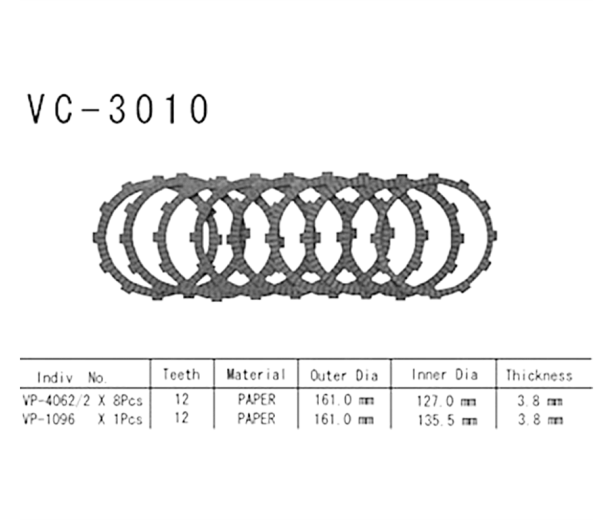 Фрикционные диски сцепления Vesrah VC3010 для мотоциклов