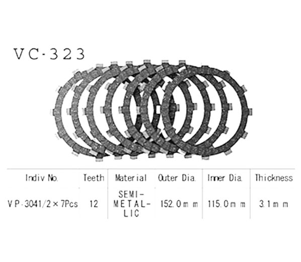 Фрикционные диски сцепления Vesrah VC323 для мотоциклов