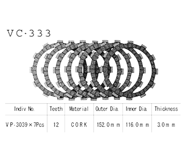 Фрикционные диски сцепления Vesrah VC333 для мотоциклов