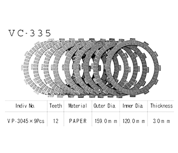 Фрикционные диски сцепления Vesrah VC335 для мотоциклов