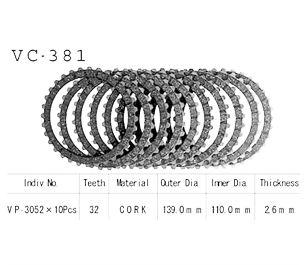 Фрикционные диски сцепления Vesrah VC381 для мотоциклов