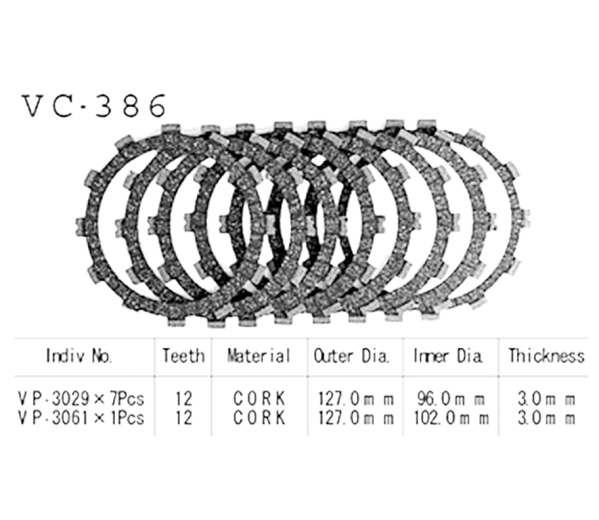 Фрикционные диски сцепления Vesrah VC386 для мотоциклов