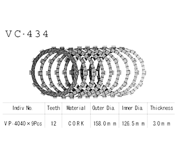 Фрикционные диски сцепления Vesrah VC434 для мотоциклов