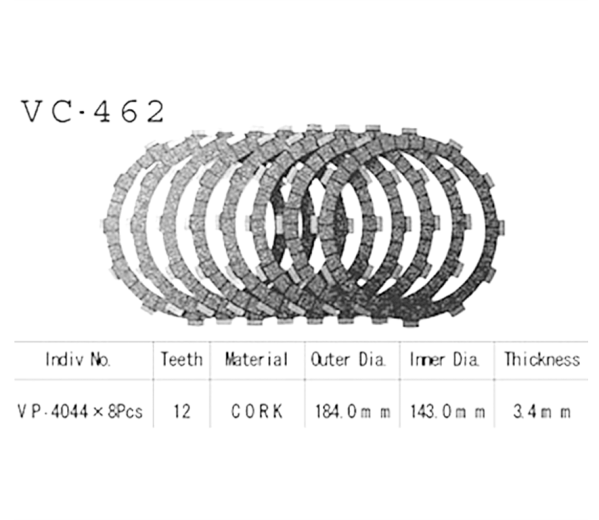 Фрикционные диски сцепления Vesrah VC462 для мотоциклов