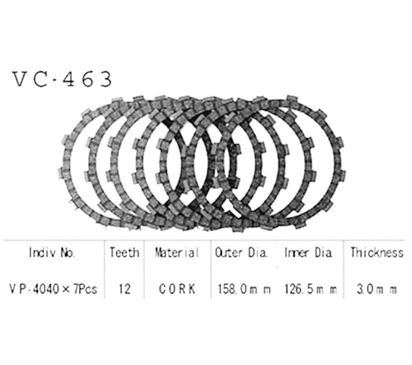 Фрикционные диски сцепления Vesrah VC463 для мотоциклов