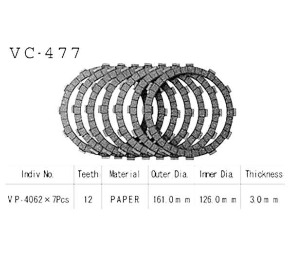 Фрикционные диски сцепления Vesrah VC477 для мотоциклов