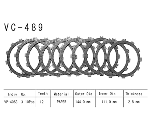 Фрикционные диски сцепления Vesrah VC489 для мотоциклов