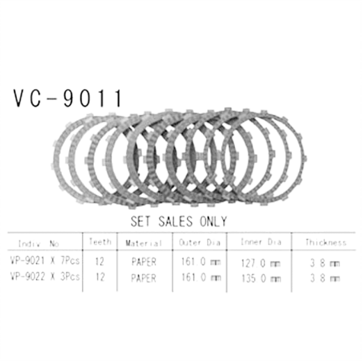 Фрикционные диски сцепления Vesrah VC9011 для мотоциклов