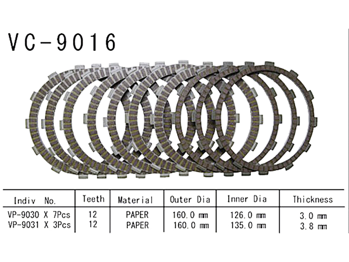 Фрикционные диски сцепления Vesrah VC9016 для мотоциклов