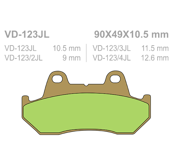 Тормозные колодки Vesrah VD 123/3JL для мотоциклов