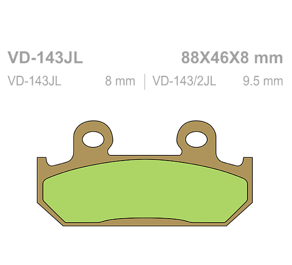 Тормозные колодки Vesrah VD 143/2JL для мотоциклов