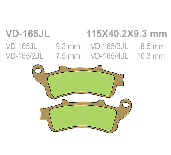 Тормозные колодки Vesrah VD 165JL для мотоциклов