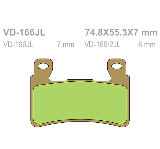 Тормозные колодки Vesrah VD 166JL для мотоциклов