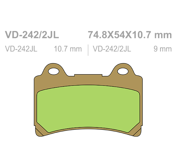 Тормозные колодки Vesrah VD 242/2JL для мотоциклов