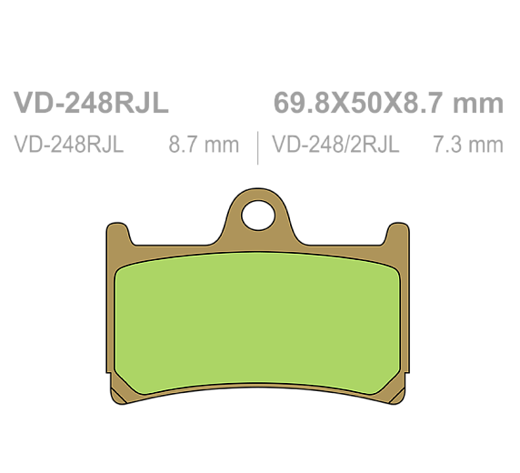 Тормозные колодки Vesrah VD 248RJL для мотоциклов
