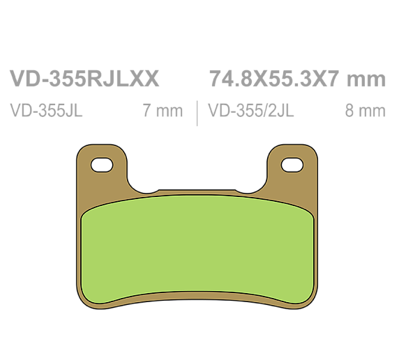 Тормозные колодки Vesrah VD 355RJLXX для мотоциклов