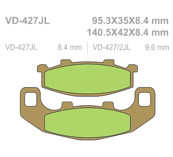 Тормозные колодки Vesrah VD 427JL для мотоциклов