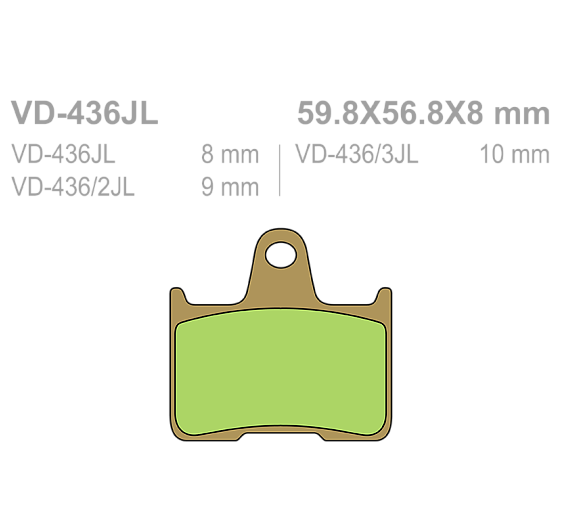 Тормозные колодки Vesrah VD 436JL для мотоциклов